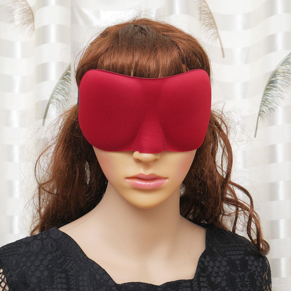 1Pcs 3D Eye Mask Shade Cover Rest Sleep Eyepatch Blindfold Shield Travel Sleeping Aid: Red