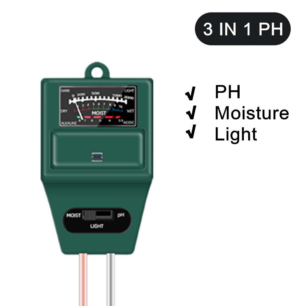Medidor de Ph y humedad del suelo, medidor EC para el suelo, TDS CF, luz solar, humedad, jardín, Sensor de humedad del suelo opcional: 3 IN 1 PH