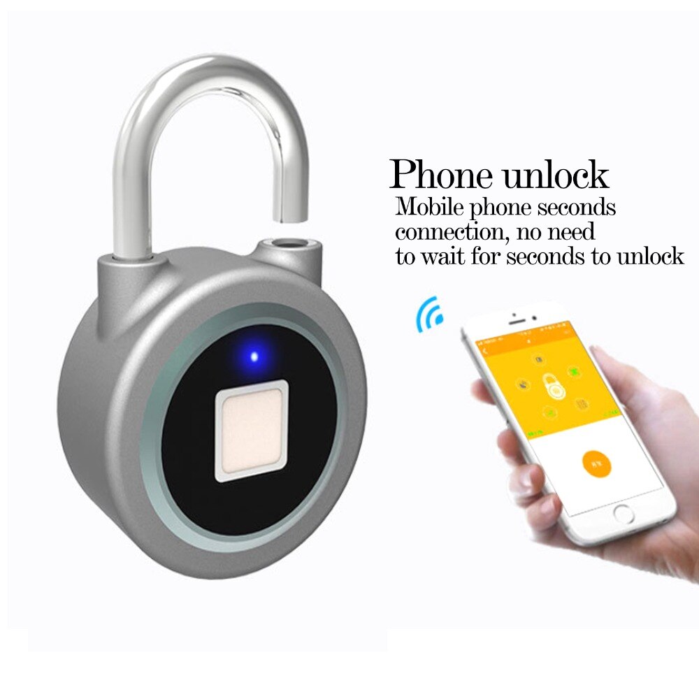 Bluetooth Fingerabdruck Vorhängeschloss Handy, Mobiltelefon APP Steuerung Clever Schloss Für Gepäck Lagerbier Schlafsaal draussen-aktivitäzehn