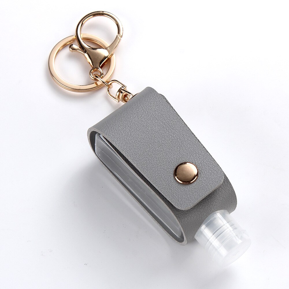 1PC Mini Empty Portable Hand Bottle Keychain Holder Reusable Bottle Hand Washing Gel Storage Bottle with Keychain: Gray