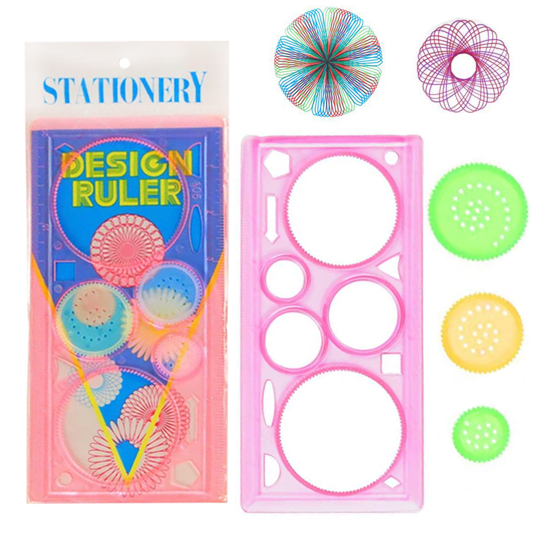 Modèles de peinture spirographe stylo à bille jouets de dessin pour enfants Puzzle art outil de bricolage multifonctionnel règle d'anniversaire TMZ