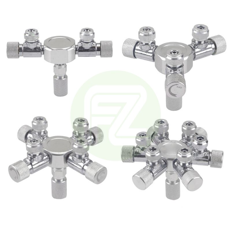 Rvs Aquarium Multi Manier CO2 Distributeur Splitter Naaldventiel, Terugslagklep Bubble Counter Voor Solenoid Regulator