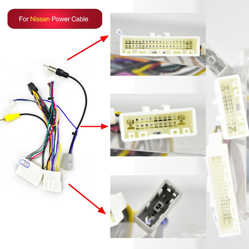 Podofo android 2 din bilradio multimedieafspiller universal tilbehør ledning adapter stik stik kabel til vw nissian toyota: Nissan interface