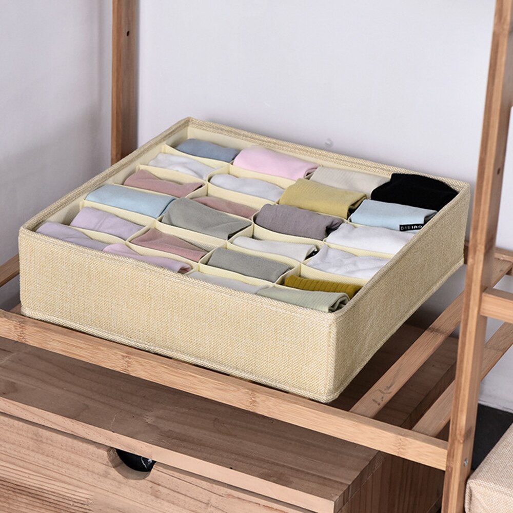 24 Compartment Closet Drawer Organizer Underwear Socks Wardrobe Storage Box Divider Ties Socks Storage Box for Dormitory closet