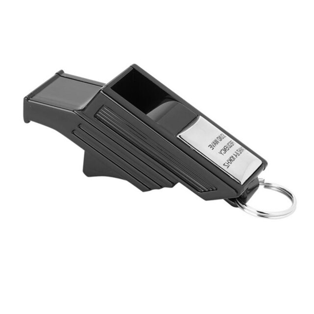 Professionele Voetbal Scheidsrechter Fluit Goud Zilver 130db Sound Whistle Pitloze Plastic Fluitje Voetbal Basketbal Fluitjes: Silver