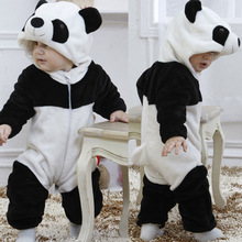 Winter Baby Jongens Meisjes Ropmers Kids Warm Panda Animal Pyjama Algehele Peuter Thicken Nachtkleding Kleding Baby Jumpsuit0-3Y