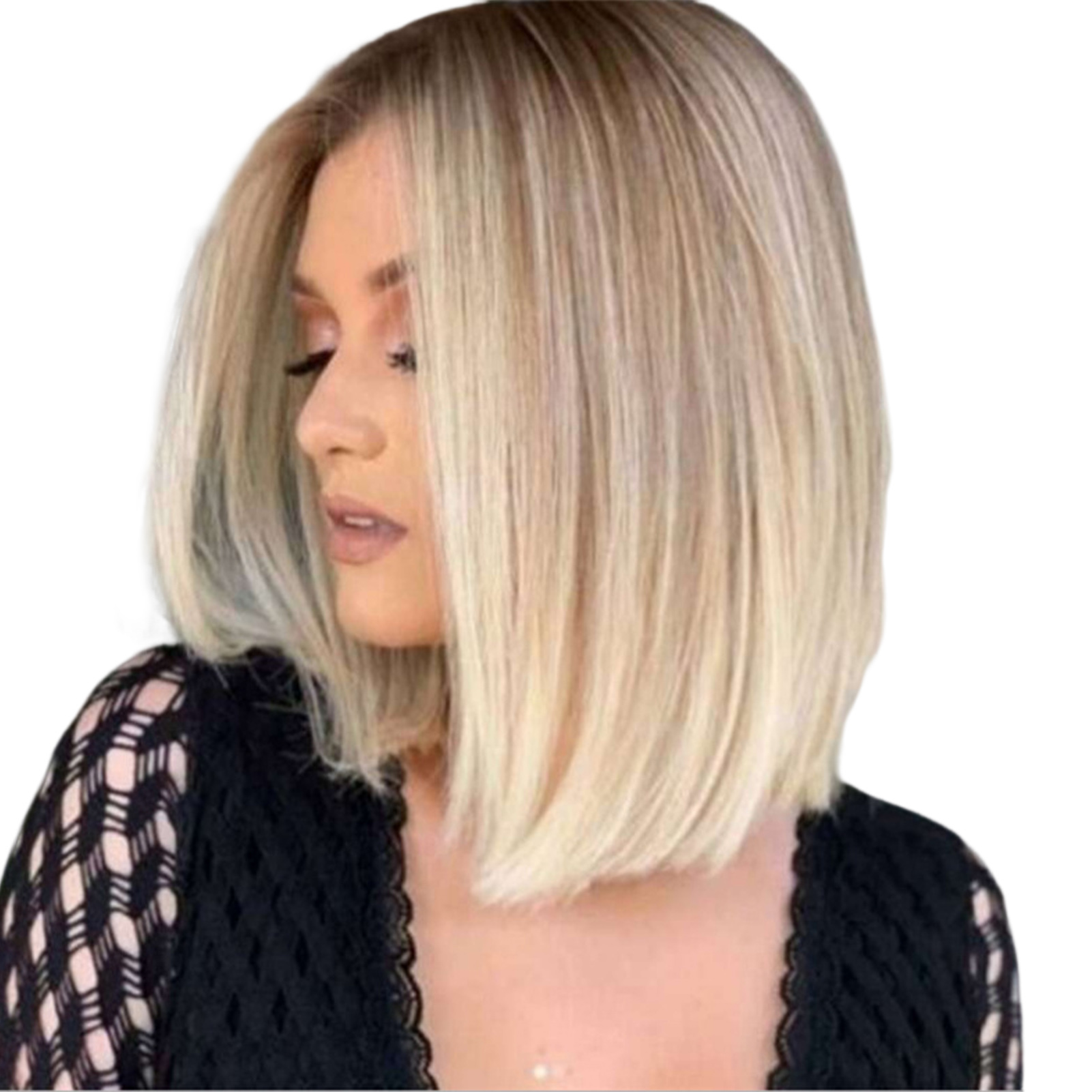 Peluca recta de estilo europeo y americano, pelo suave, transpirable, no daña, peluca inodoro para fotografía, escenario, película, cabello: Default Title