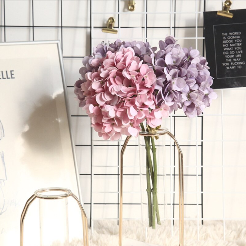 5 kunstige hortensia buketter bryllupsdekorasjon blomster hjem diy innendørs møbler blomsteroppsats fotorekvisita jul