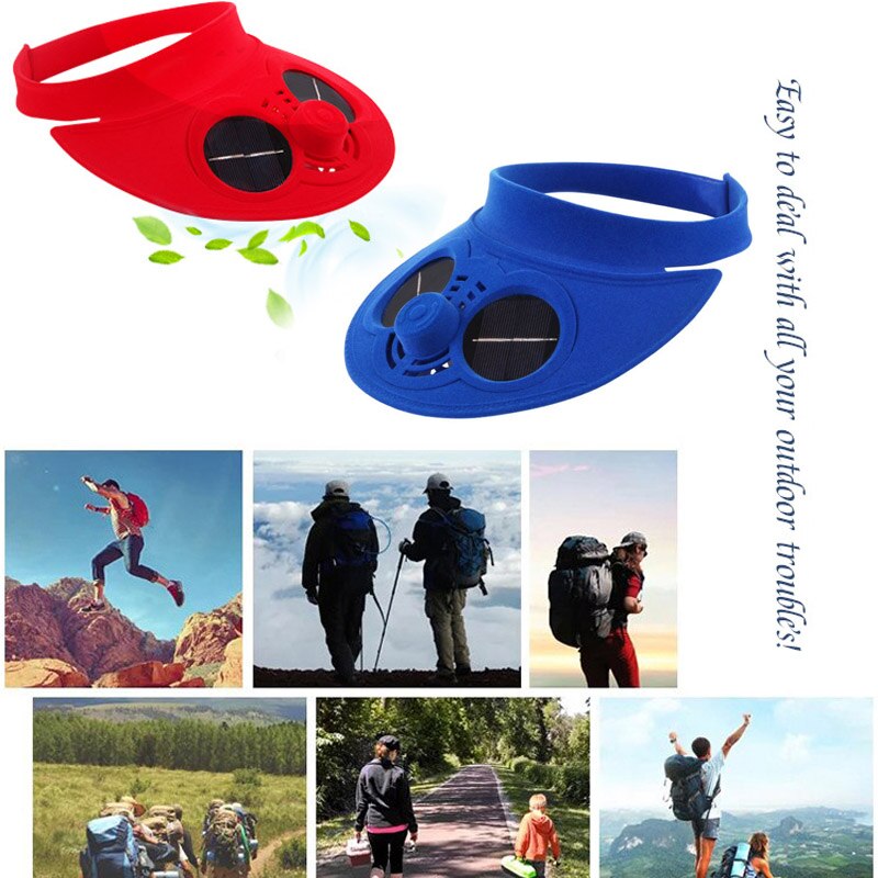 Boné de beisebol ao ar livre chapéu com ventilador de refrigeração movido a energia solar para viajar ciclismo ed-shipping
