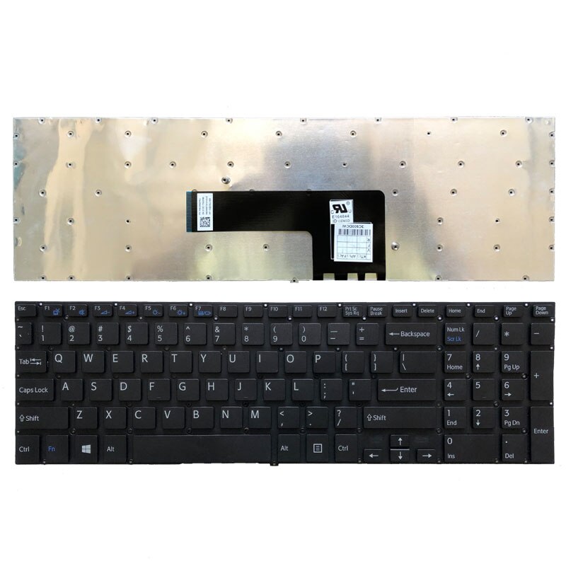 Us Laptop Toetsenbord Voor Sony Vaio Fit SVF152C29M SVF152C29M SVF152C29L SVF15E Zwart/Zilver/Wit: black