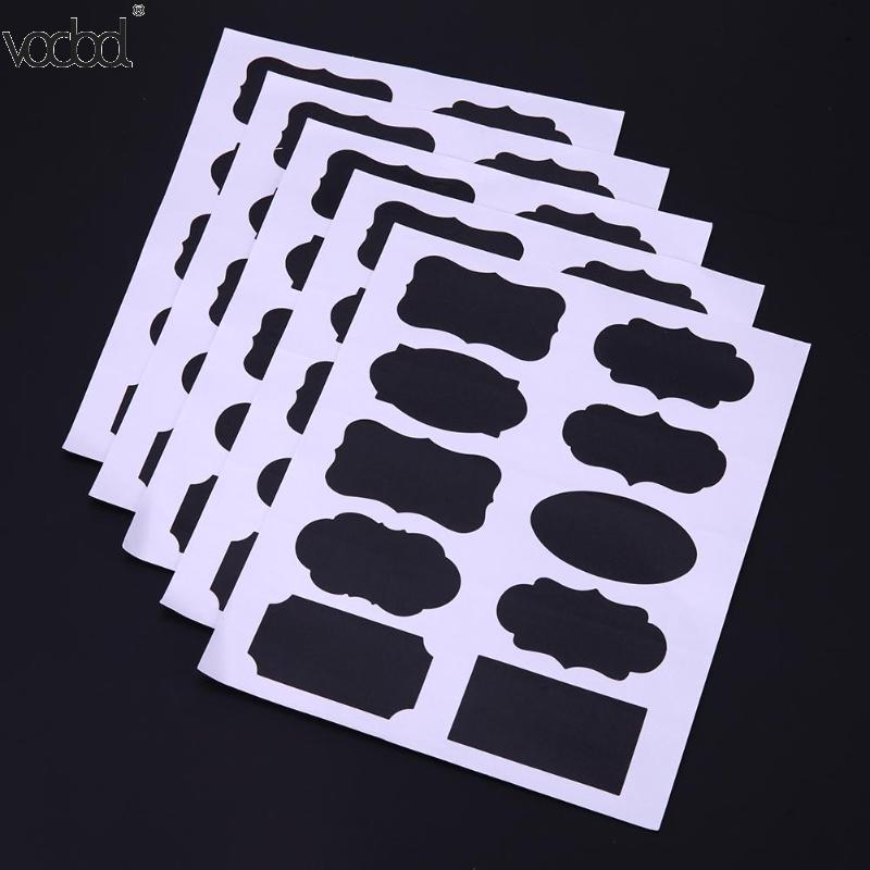 50 unids/set pizarra pegatina artesanal organizador de jarras para cocina ventanas taza puede almacenamiento PVC Memo Lables Oficina papelería