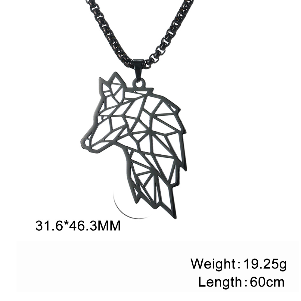 My Shape Roi Lion couronne pendentif collier hommes garçon en acier inoxydable punk animal loup charme collier Hip Hop bijoux,collier garcon enfan,coliers pour enfants garçon de,chaine homme