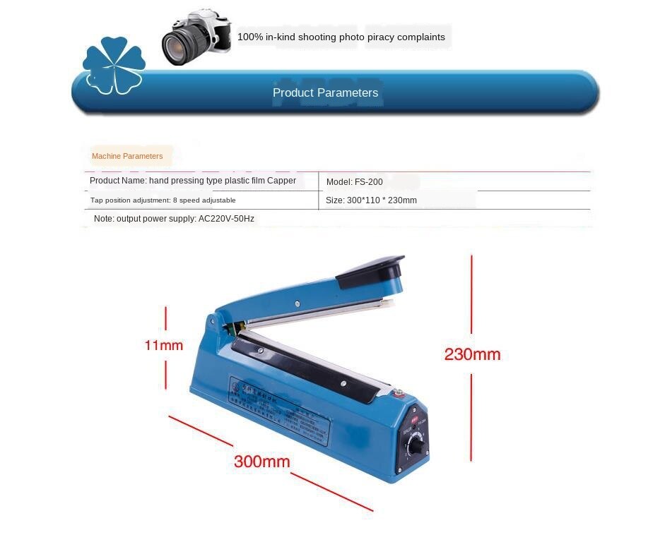 Hand Te Drukken Pouch Sealer Manual Impuls Sluitma Grandado