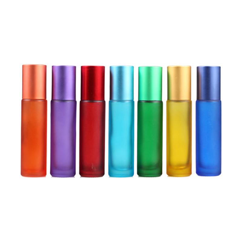 7Pcs 10 Ml Saaie Polish Parfumflesje Roll-On Flessen Glazen Flessen Kleurrijke Subpackaging Fles Gemengde Kleur