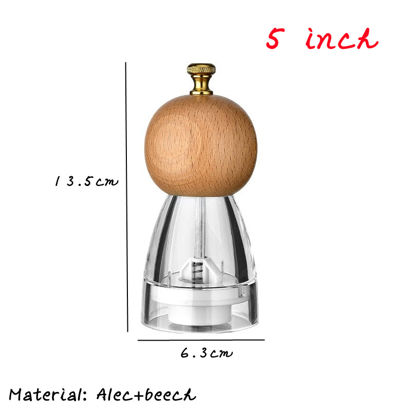 5/6/8 tums manuell pepparkvarn akryl keramisk kärna peppar havssaltkvarn multifunktionell spannmålskvarnar kryddkvarnar prylar: Armégrön