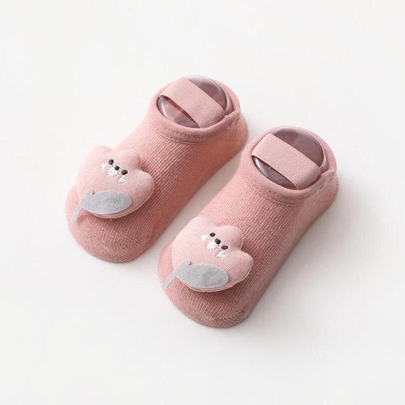 Chaussettes 3D motif lapin/fleur/hérisson, pour enfants, vêtements pour garçons et filles, chaussettes de sol à semelle en caoutchouc: a / 1 to 3t