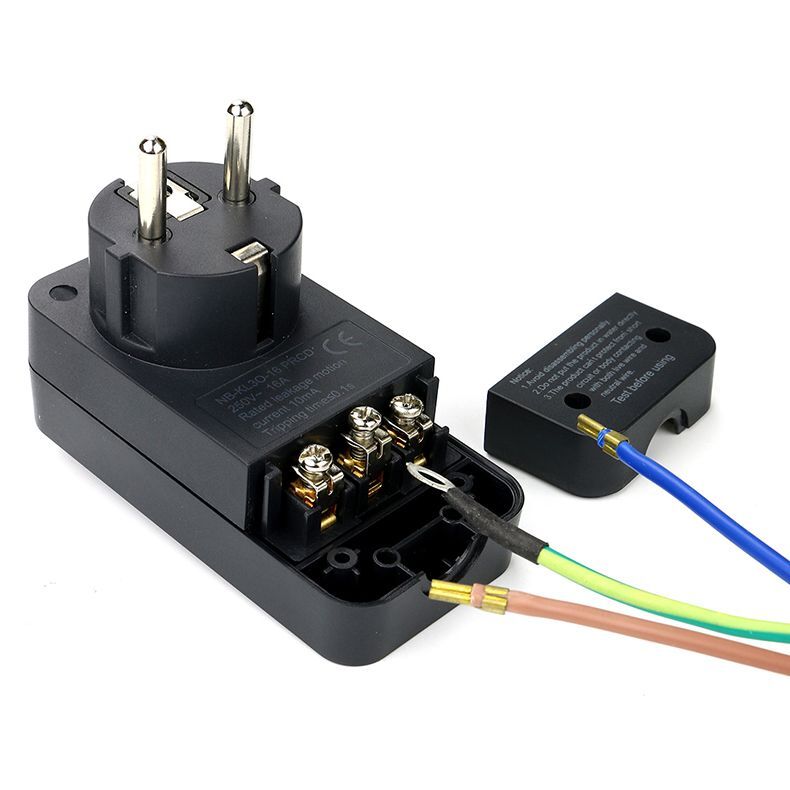 Earth Leakage Protection EU Plug 16A 250V Household Air Conditioning Water Heater Connection Plug Multipurpose Electrical Plug