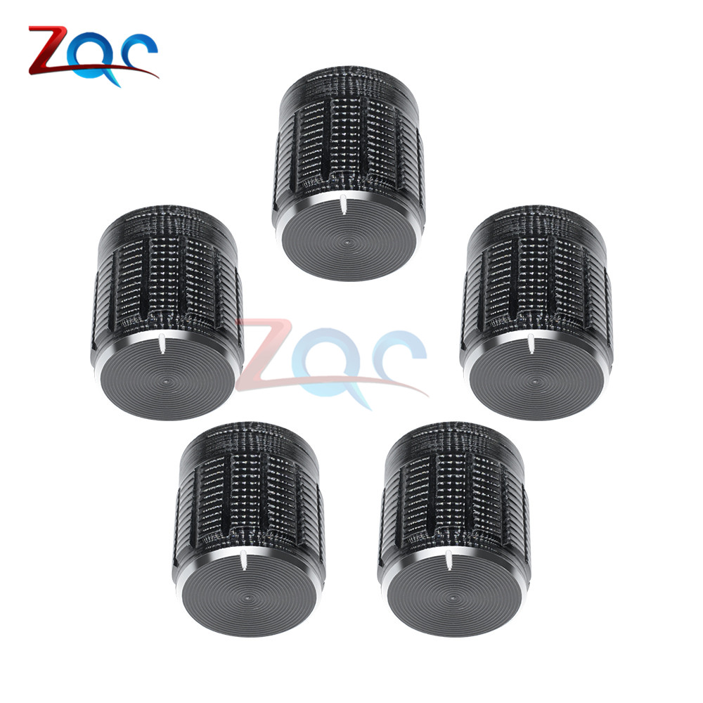 10PCS Black Volume Control Rotary Knobs For 6mm Dia Knurled Shaft Potentiometer 14x16mm