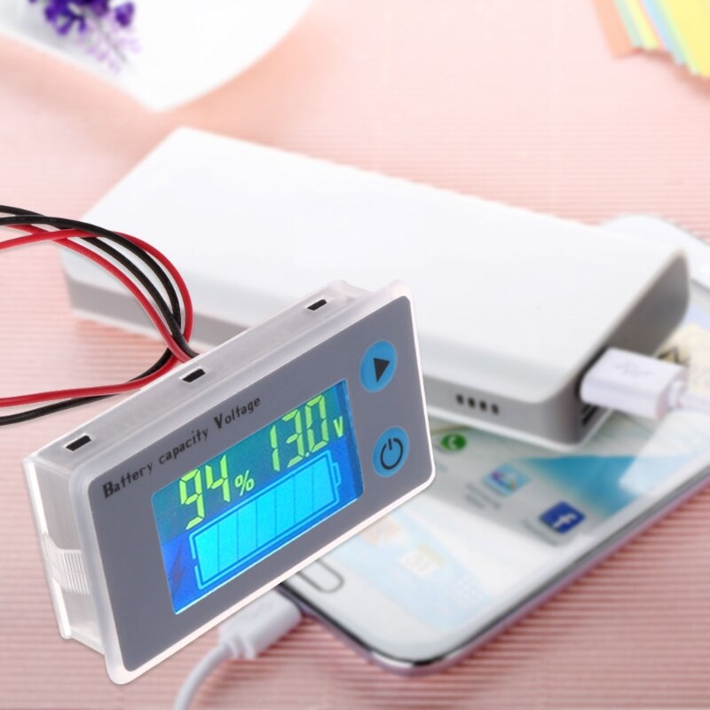 Batería Universal de 10-100V, voltímetro de capacidad, medidor LCD de ácido de plomo para coche, 1 unidad