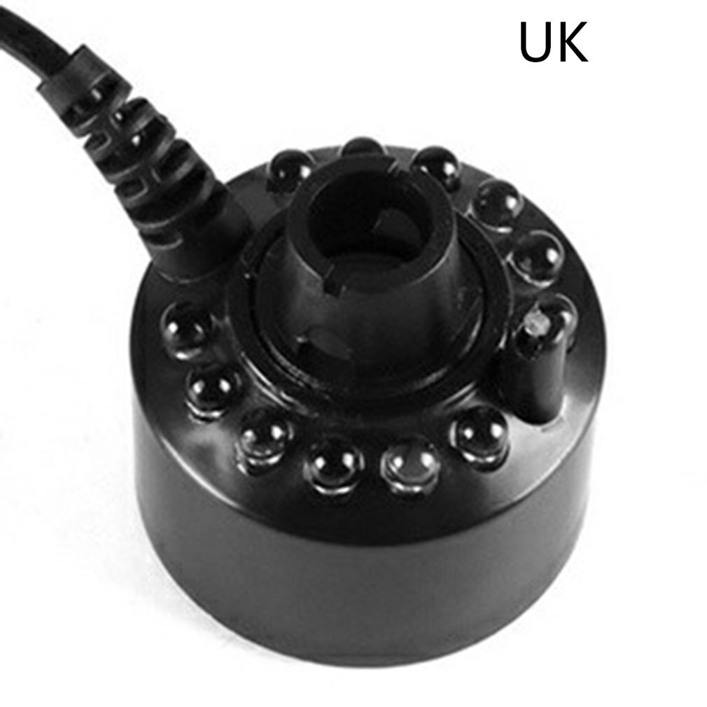 12 Leds Ultrasonic Mist Maker Fogger Water Fountain Pond Fog Machine Atomizer Air Humidifier EU/US/UK Plug fog fountain: UK With charger