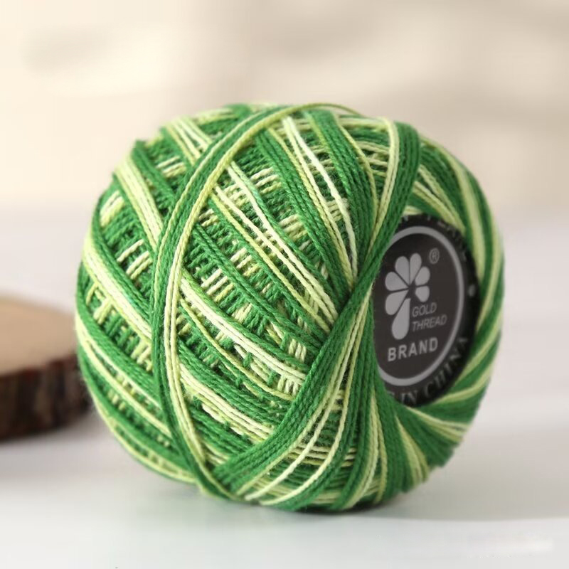 Rollo de hilo de encaje para ganchillo, suministros de costura para bordado teñido, acolchado, tamaño 5, 20g: Azul DENIM