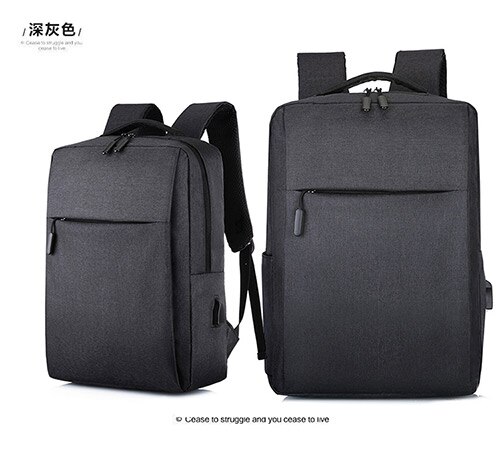 Laptop usb rygsæk skoletaske rygsæk anti-tyveri mænd rygsæk rejse dagtasker mandlige fritids rygsæk mochila: Sort