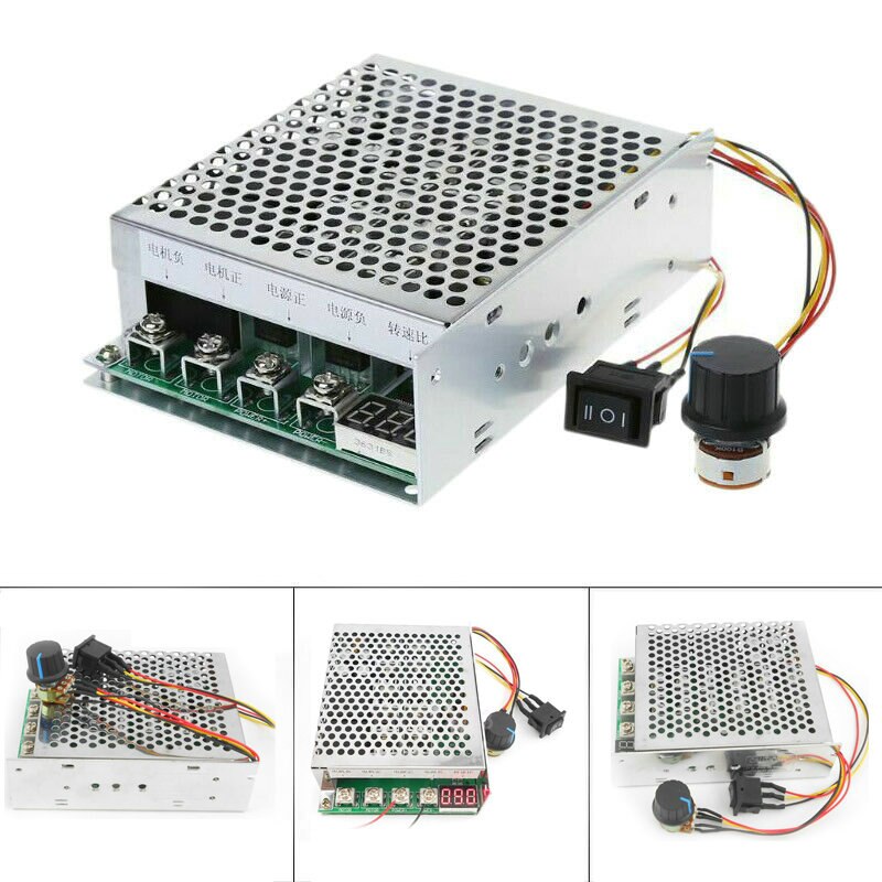 100A 5000W Reversible Motor Speed Controller PWM Control Soft Start DC10-55V Forward/reverse Rotation Dual Relay