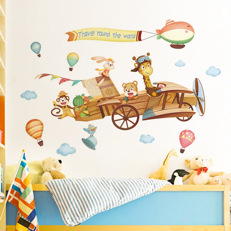 Creatieve Muursticker Kinderkamer Decoratie Baby Slaapkamer Muur Decor Deur Stickers Cartoon Dieren Home Decor Huis Decoratie