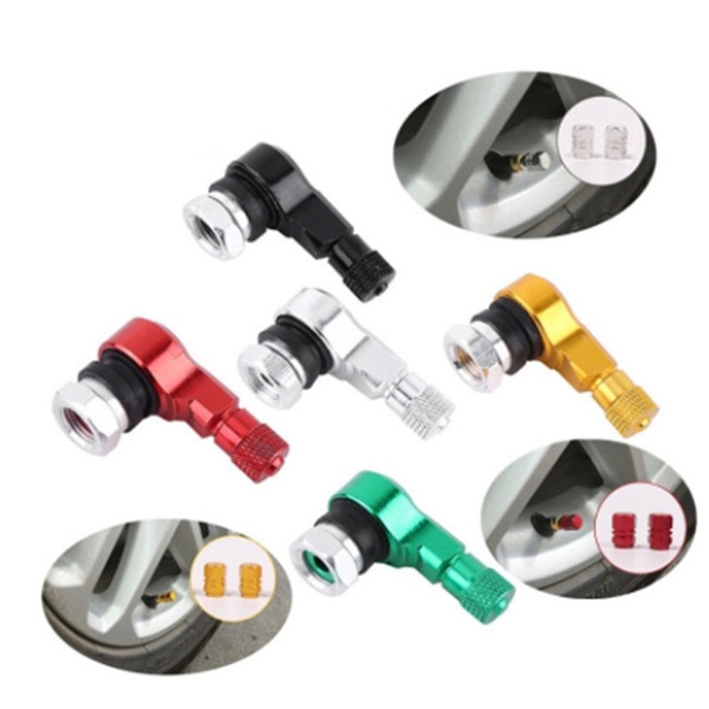 2 Pcs 90 Degree Angle Brass Air Tyre Valve Schrader Valve Stem For Auto Truck Motorcycle Car Accesspries