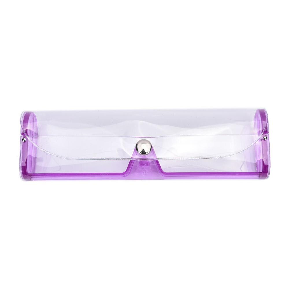 Transparent reading glasses case plastic eyeglass case for myopic lens multicolour eyewear case PVC glasses box 6 Colors: Purple