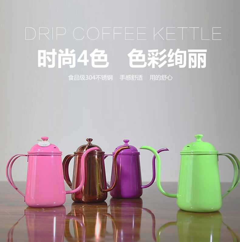 Kleur Roestvrij Staal Koffie Pot/Lange Uitloop Drip Koffie Waterkoker/Drip Koffiezetapparaat Pot/Drip Koffie Tool
