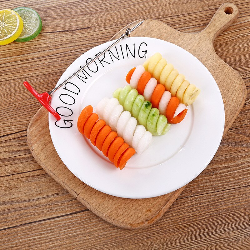 Groenten Spiraal Mes Carving Tool Aardappel Wortel Komkommer Salade Chopper Handleiding Spiraal Schroef Slicer Cutter Spiralizer