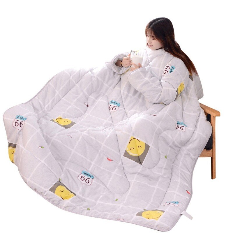 Lui Quilt Met Mouwen Bed Dekbed Winter Winter Quilt Warm Verdikte Gewassen Quilt Deken