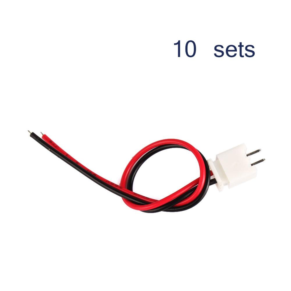 10/20/50 Sets 2 Wires Battery Plug Connector JST XH 2.5-2 Pin Battery Connector Plug Female & Male With 120MM Wire: 10 sets