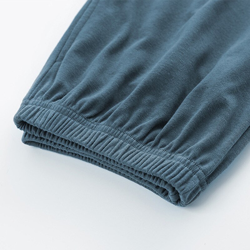 All-Match Autumn Pajamas Men&#39;s Long Trousers Solid Color Cotton Home Pants