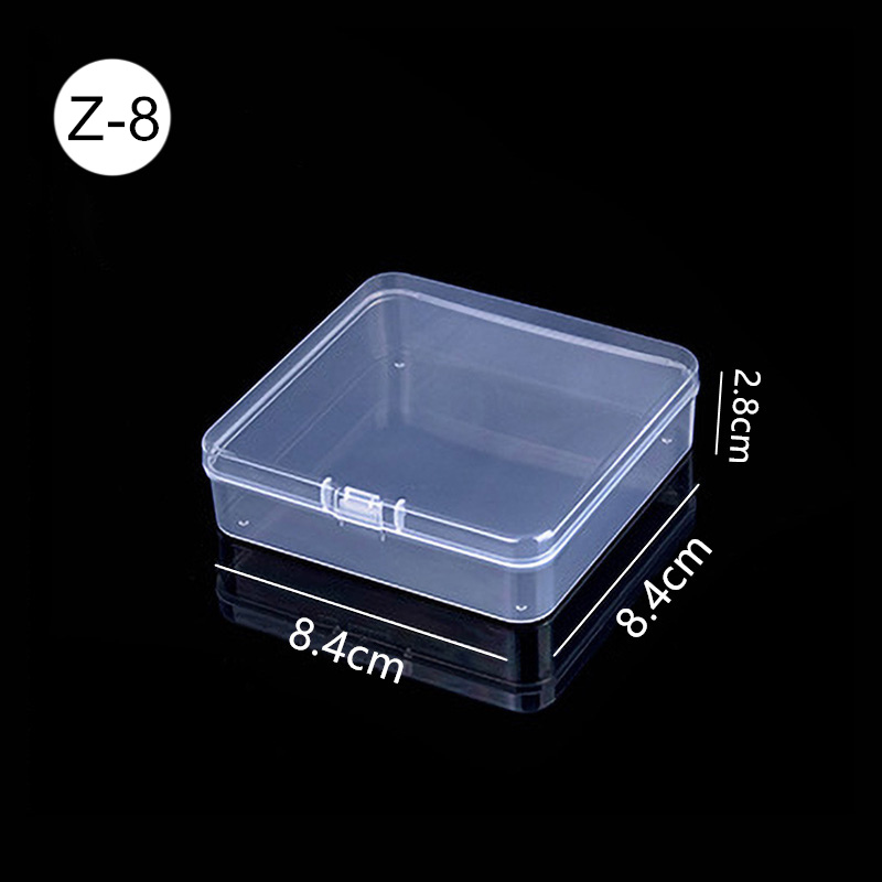 Mini cajas rectangulares de plástico transparente para almacenamiento de joyas, contenedor, caja de embalaje para pendientes, anillos, cuentas, colección de artículos pequeños: Borgoña
