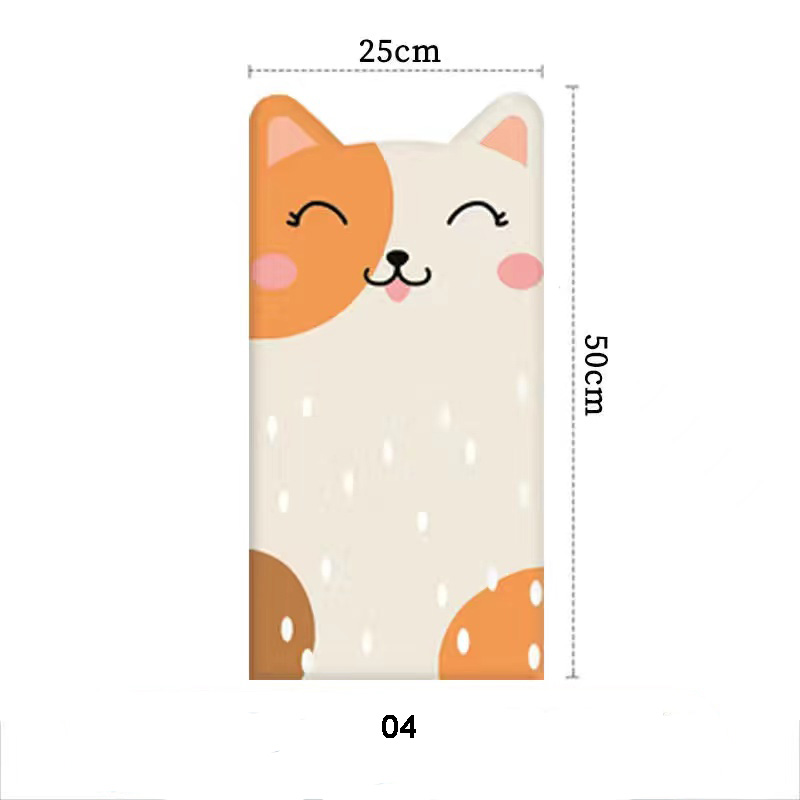 Cat Self-Adhesive Bed Headboards Anti-Collision Tatami Kids Bedroom Decor Stickers Tete De Lit Cabecero Decoration Aesthetic: 04