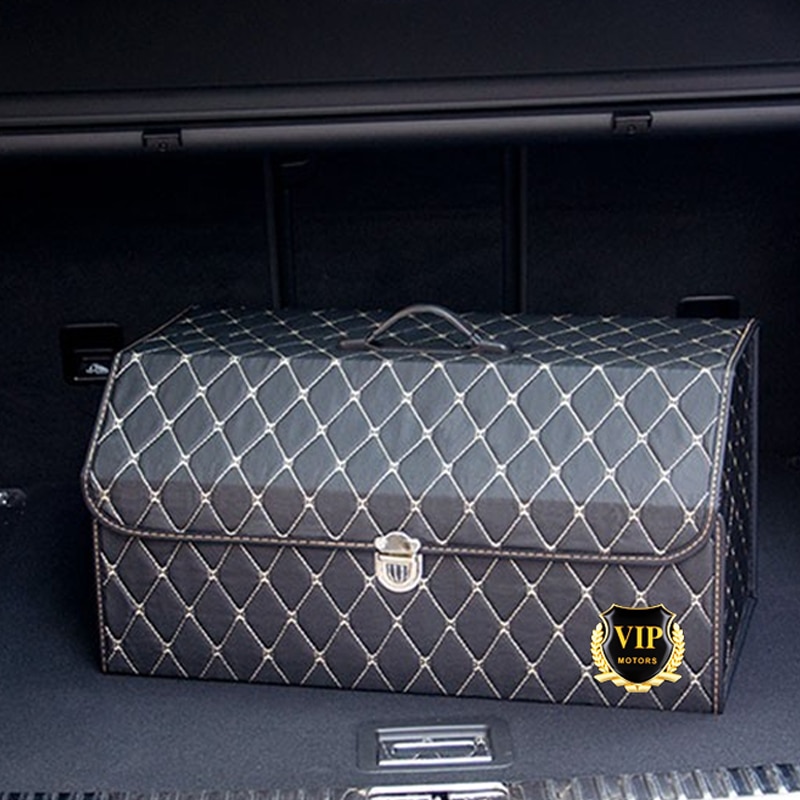 Luksus læder bil bagagerum opbevaring opbevaring bil boks arrangør til toyota til volkswagen hyundai kia mitsubishi til mercedes benz