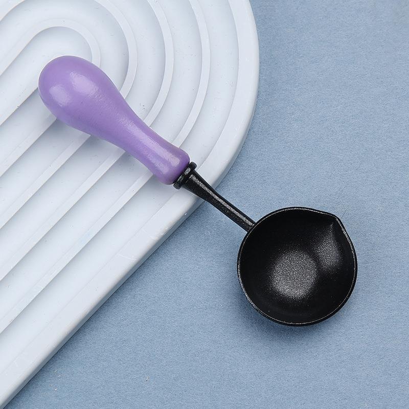 Hoogwaardige Lakzegel Non Stick Lepel Zegellak Lepel Stempelzegel Verwarming Lak Wax Tool Anti Stick schoon te maken: Paars