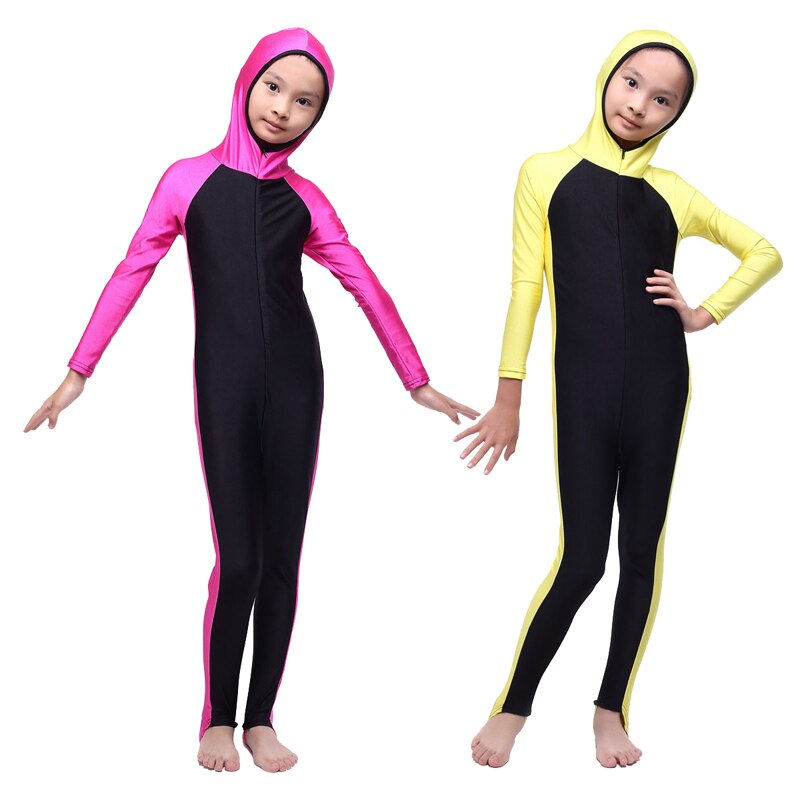 HaleyChan-bañador tradicional de para Niña musulmana, Burkini, traje de baño para niña, ropa de playa para niña, Banador