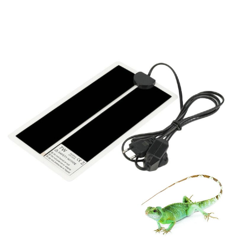 Tapis chauffant pour animaux domestiques | Tapis chauffant Reptile pour couveuse, tapis chauffant pour animaux de compagnie, coussin chauffant pour brassage Reptiles et Amphibians fournitures, prise ue 5/7/14/20/28W: 7W