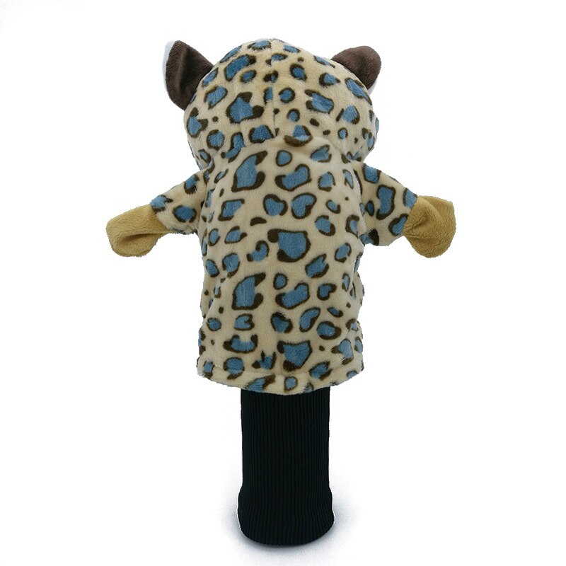 Spotted Leopard Golf Head Cover Fit Reg Fairway Woods Long Head Sleeve Headcover Animal Mascot Novelty Cute