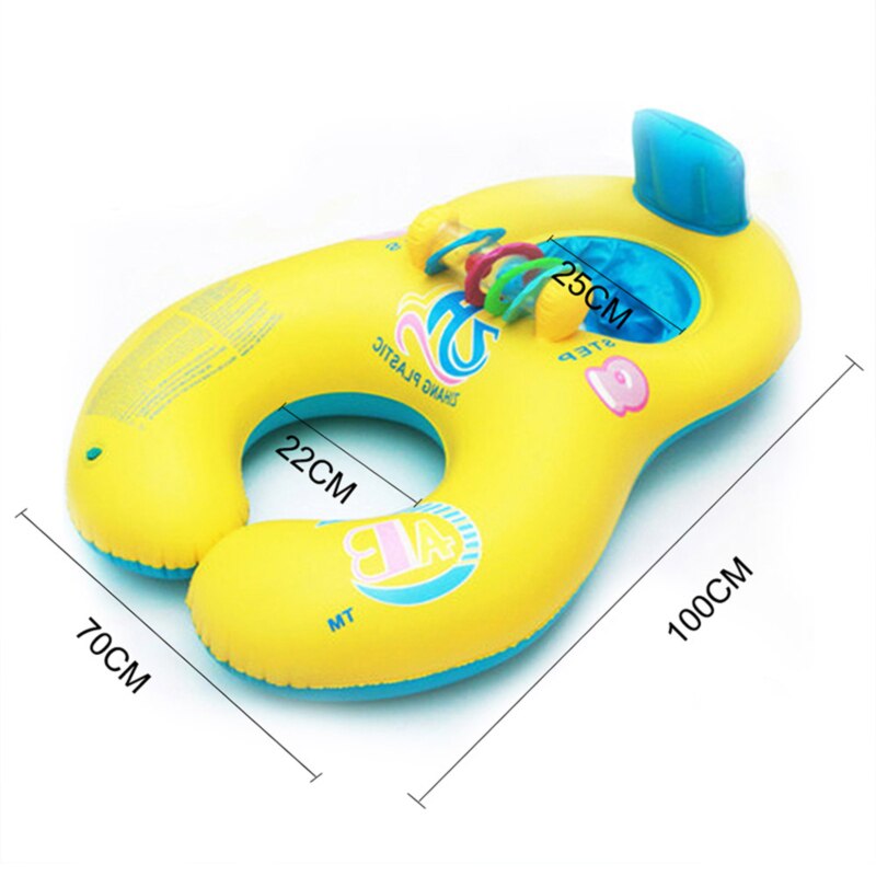 Bébé cou flotteur gonflable anneau de bain mère bébé bain ombre flotteur cercle anneau enfants siège Parent-enfant piscine accessoires