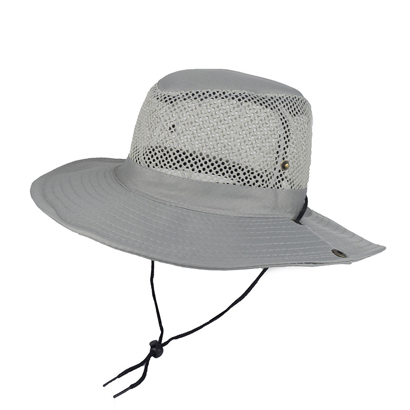 Gorra de pescador de malla plegable para hombre y mujer, sombrero de cubo transpirable para playa al aire libre, playa, playa, senderismo, verano, L9