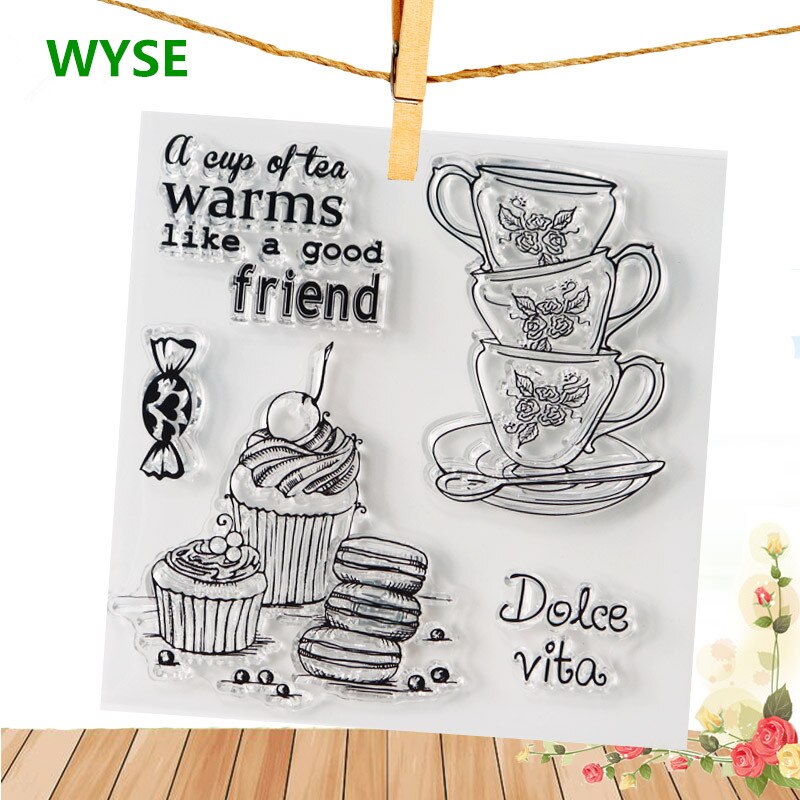Wyse teekukka kirkkaat postimerkit rakkaus läpinäkyvä silikonileima korttien tekemiseen itse scrapbooking voikukka postimerkit hyvää syntymäpäivää