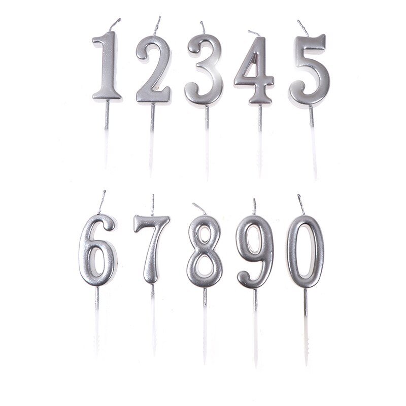 Folat 24130 Velas De Pastel - Vela Número 0 Plateado - 5 Cm Adornos Para Pasteles Para Fiestas De Cumpleaños, Aniversario De Bodas, Fiesta De Graduación, Baby Shower, Fiesta De Niños