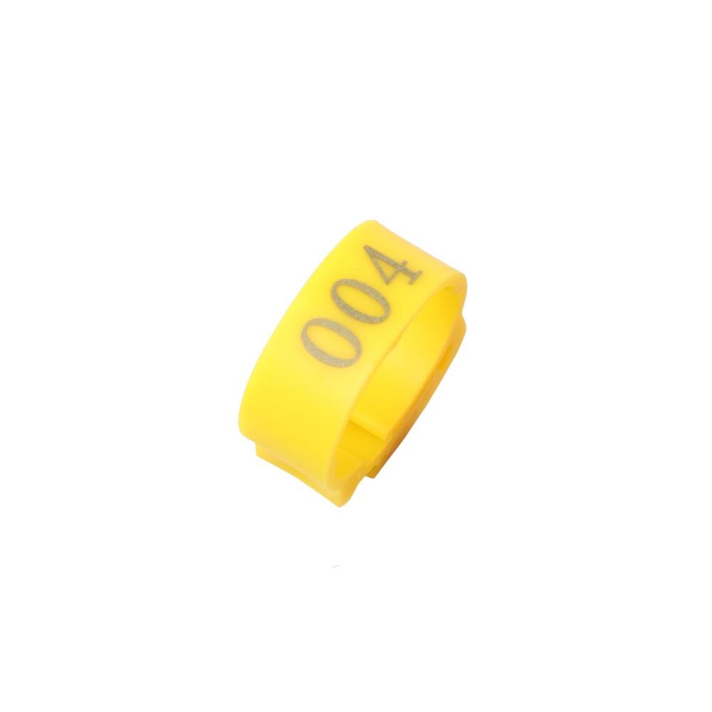 Chicken Foot Ring Adjustable Size Poultry Leg Digital Label Buckle Ring 2~2.4cm Plastic Chick Duck Goose Foot Ring 100 Pcs: Yellow