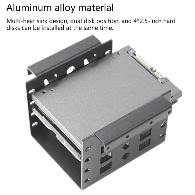 Aluminium Alloy Hard Disk Bay For Placing 4-Layer 2.5-Inch HDD/SSD Hard Disk Chassis Hard Disk Bay Black