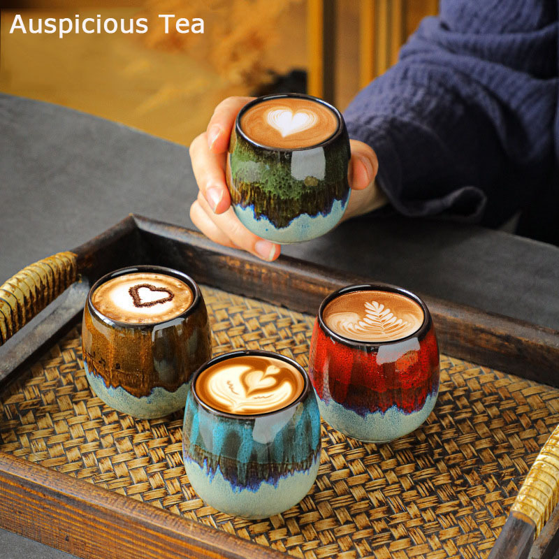80Ml Ceramic Espresso Cup Oven Change Colorful Coffee Mug Kung Fu Tea Cup Whiskey Glass Home Cafe Bar Drinkware