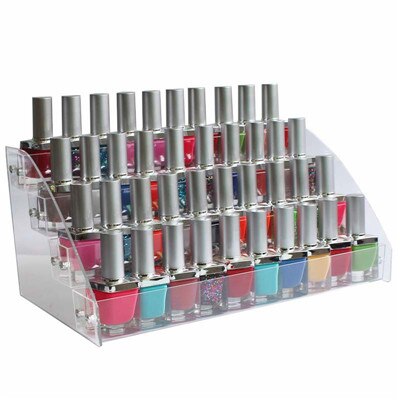 Transparent organizer opbevaring makeup 2-3-4-5-6-7 lag negle rack polish udstilling kosmetik hylde organizer hjem opbevaring: 4 lag